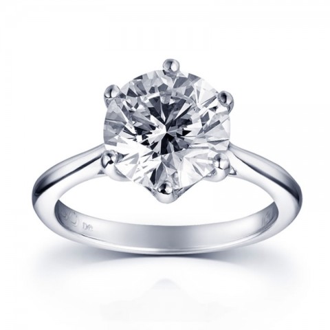 3.01克拉圓形鉑金鑽石戒指